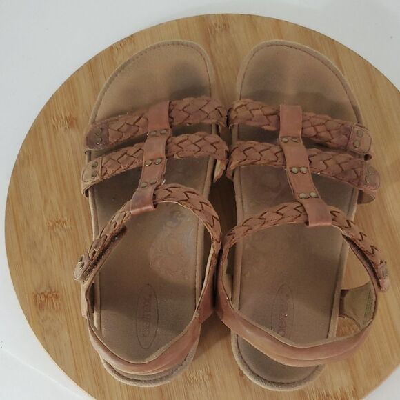 Aetrex Reese Adjustable Gladiator Sandal Cognac Brown Women's Size 8.5 - Picture 6 of 11
